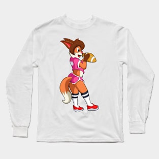 Fox at Football Sports Long Sleeve T-Shirt